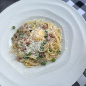 Spaghetti, Guanciale, Bacon, Panna, Farm Fresh Egg Yolk