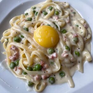 Spaghetti, Guanciale, Bacon, Panna, Farm Fresh Egg Yolk